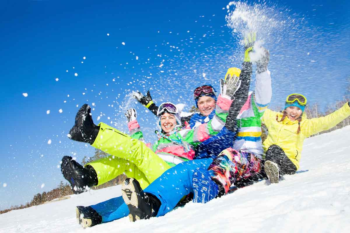 wintersport met vrienden