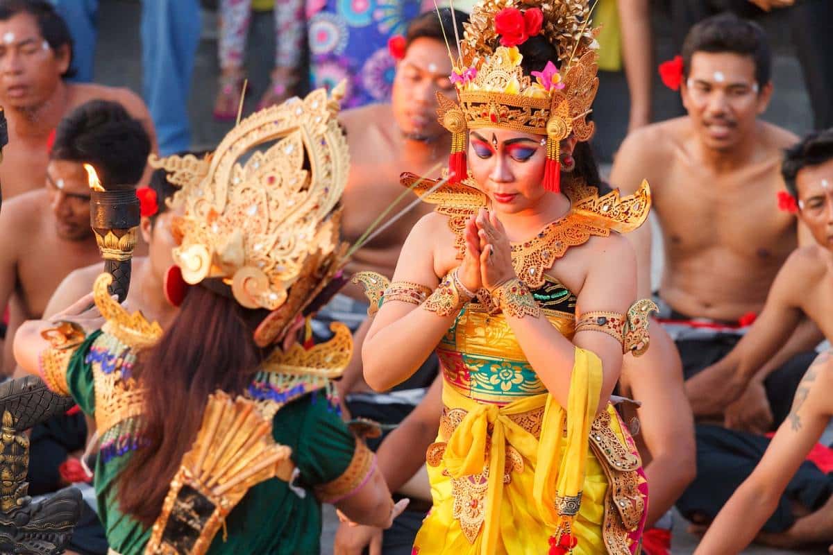 ritueel op Bali bij de tempel